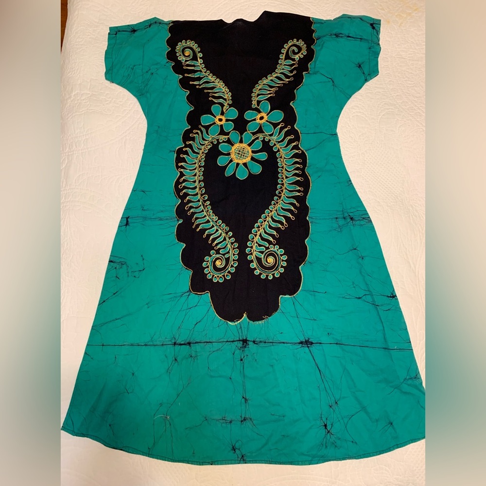 Batik and embroidered dress